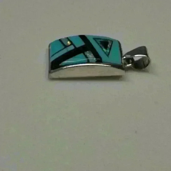 Cecil Ashley Sterling Silver Pendant with Turquoise and Opal Inlays - Picture 4 of 6